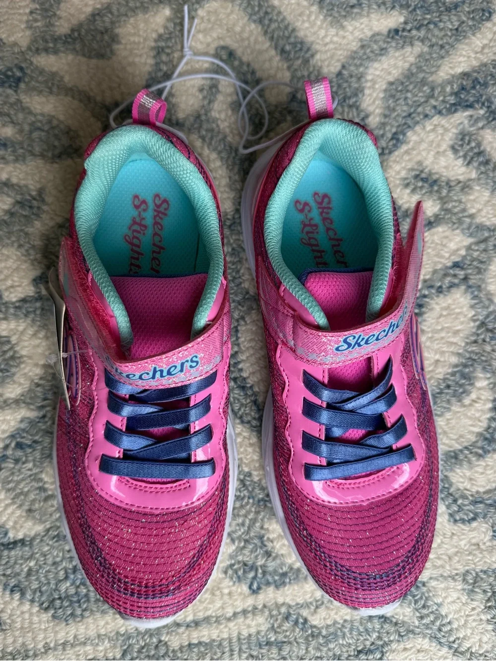 Skechers S Lights Kids Pink Glitter Light-Up Sneakers